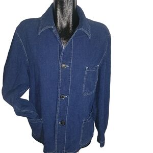 Paul Smith Men's Blue Textured Cotton Utility Button Up Italian Made Jacket L